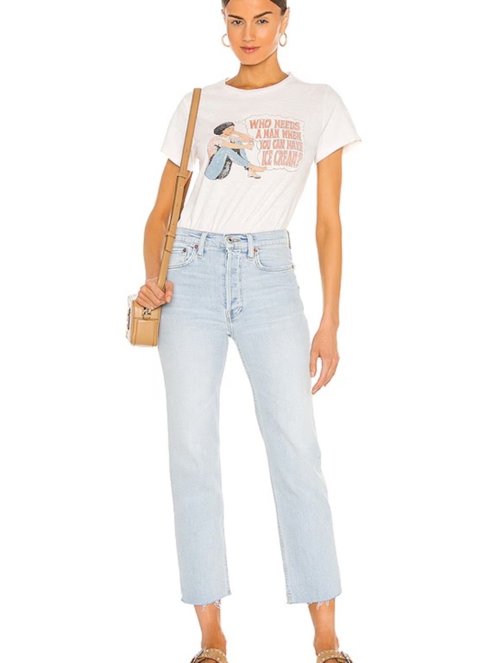 RE/DONE 70s Stove Pipe Straight Leg Jeans Icy Blue Button Fly Size 24